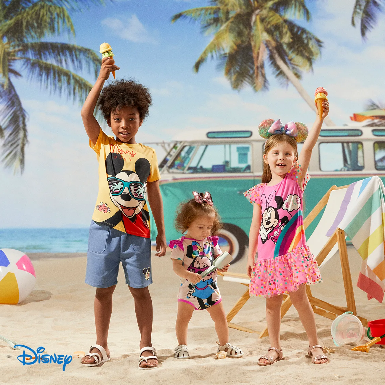 Disney Mickey and Friends Toddler/Kid Girl Naia™ Polka Dots Mesh Hem Flutter-sleeve Dress PINK-1 big image 1