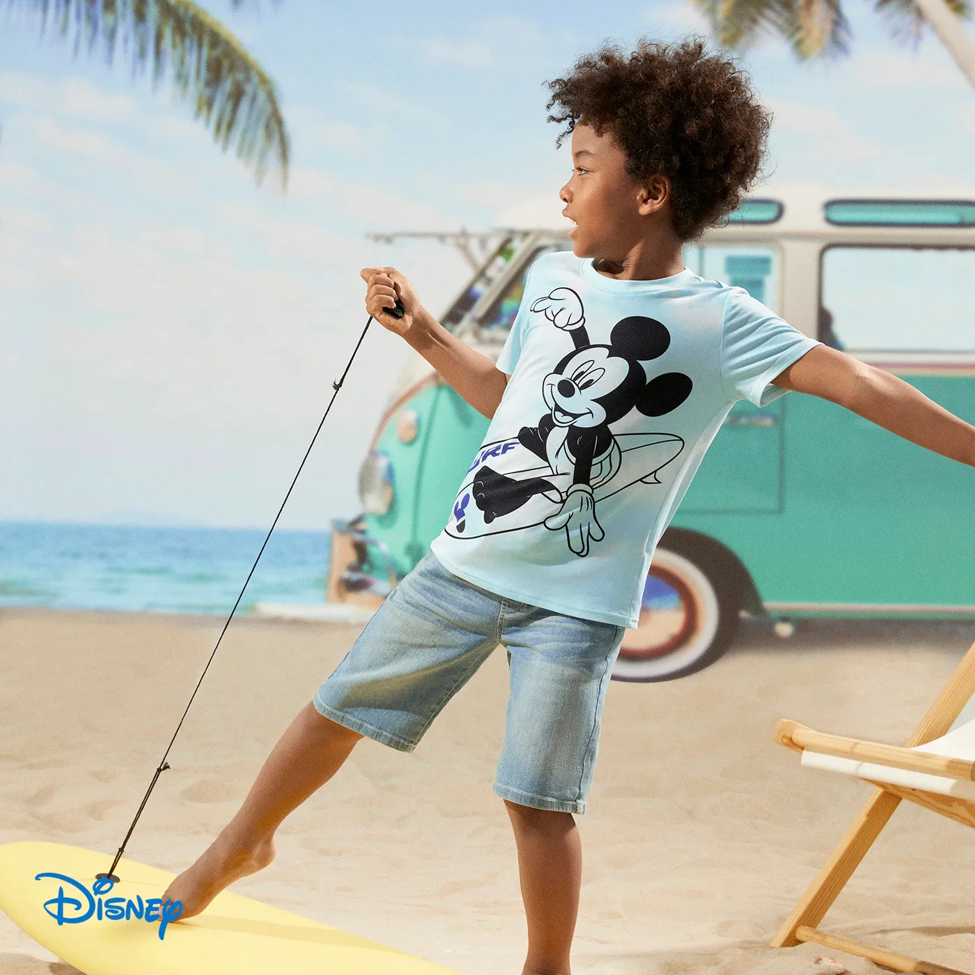 Disney Mickey and Friends Toddler/Kid Girl Character Print Naia™ Short-sleeve Tee Light Blue image 6