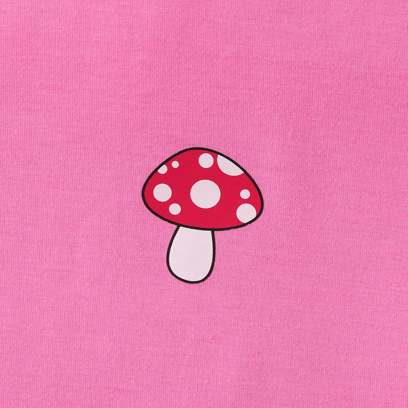Kid Girl Mushroom Print Drawstring Short-sleeve Tee Pink big image 1