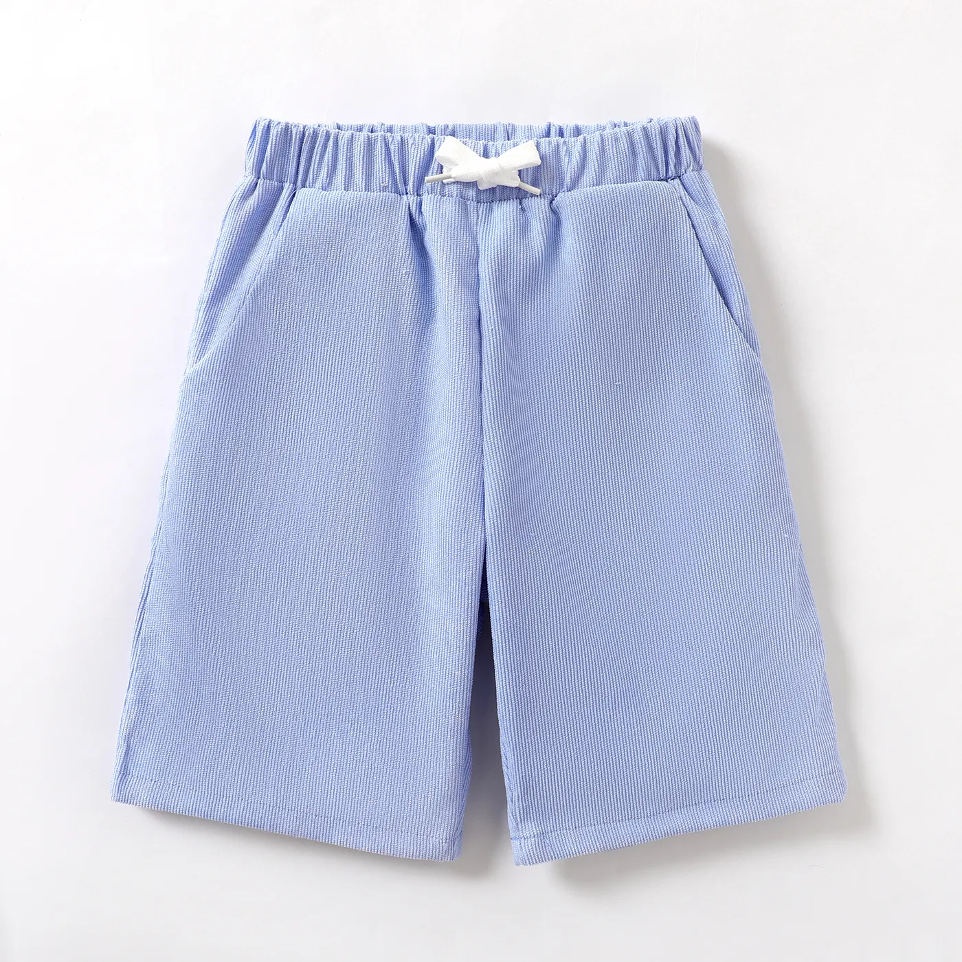 Kid Boy Solid Corduroy Shorts Light Blue image 3