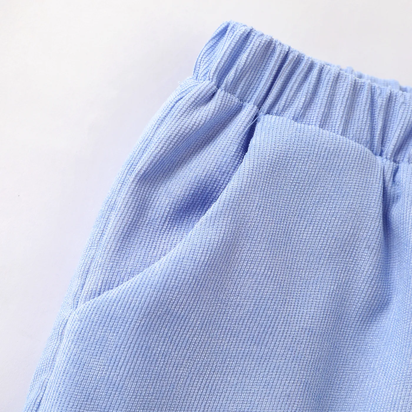 Kid Boy Solid Corduroy Shorts Light Blue image 6