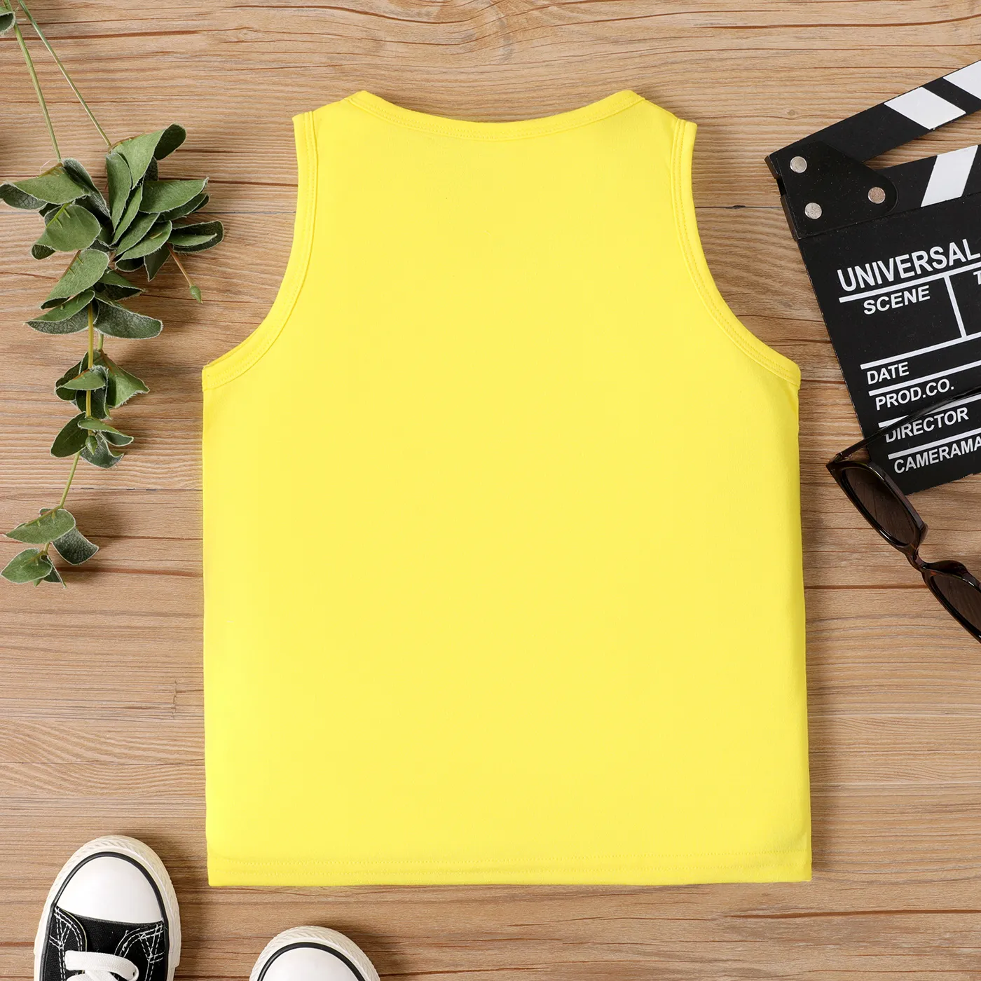 Kid Boy Simple Plain Tank Top Yellow image 3