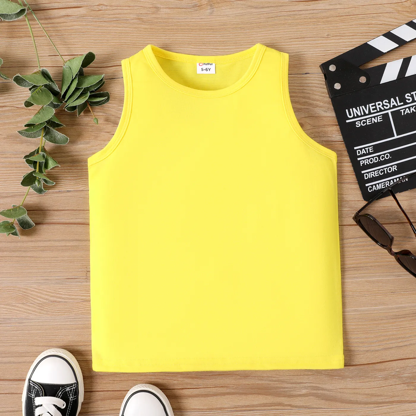 Kid Boy Simple Plain Tank Top Yellow