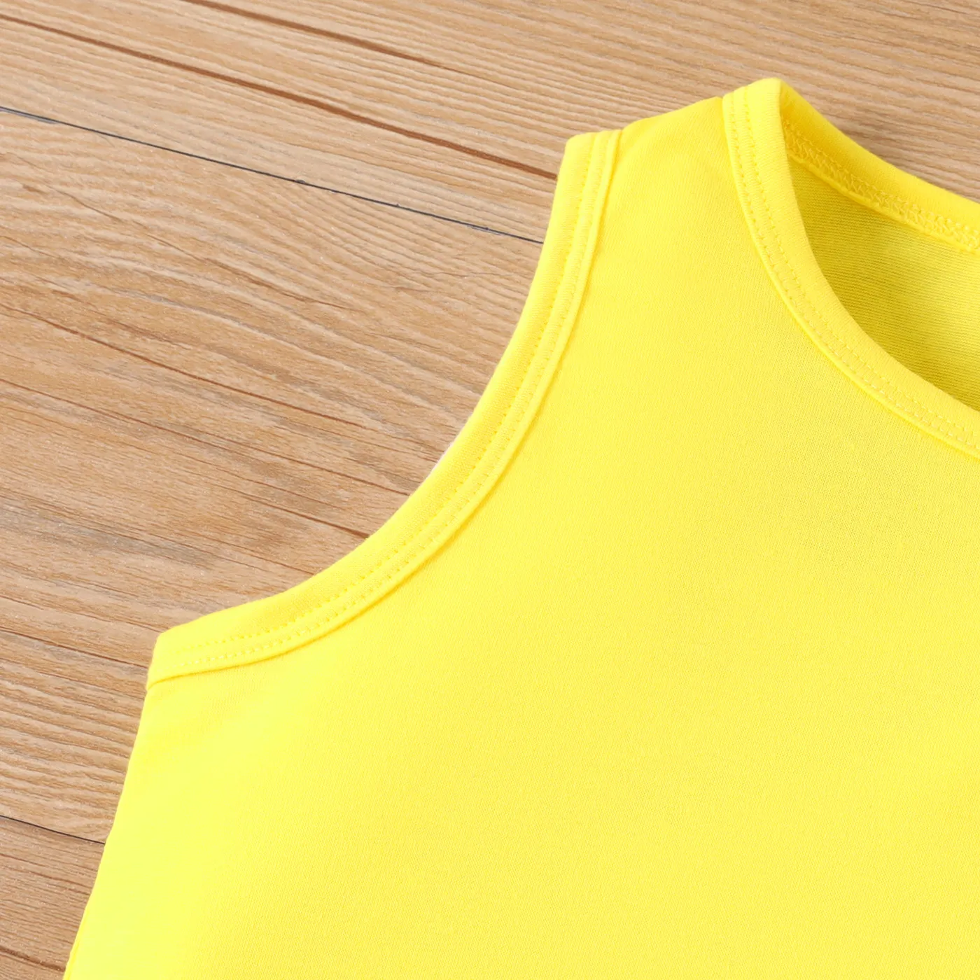 Kid Boy Simple Plain Tank Top Yellow image 5