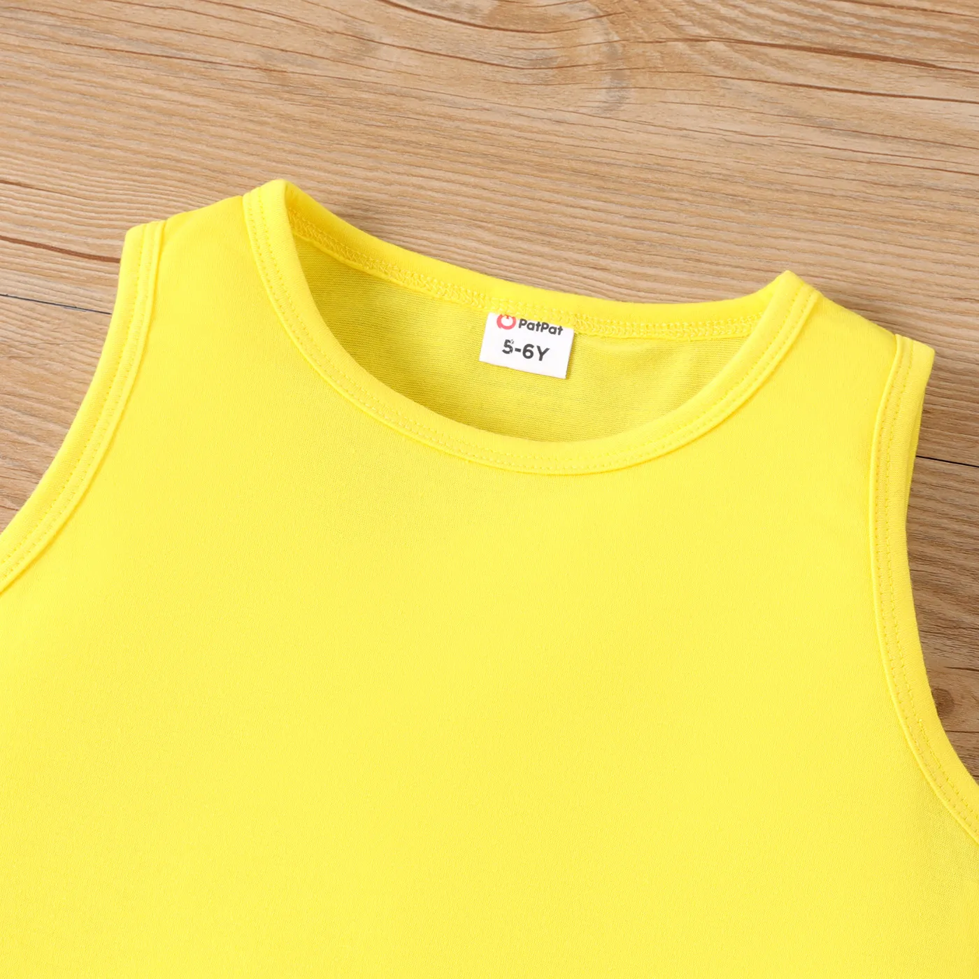 Kid Boy Simple Plain Tank Top Yellow image 4