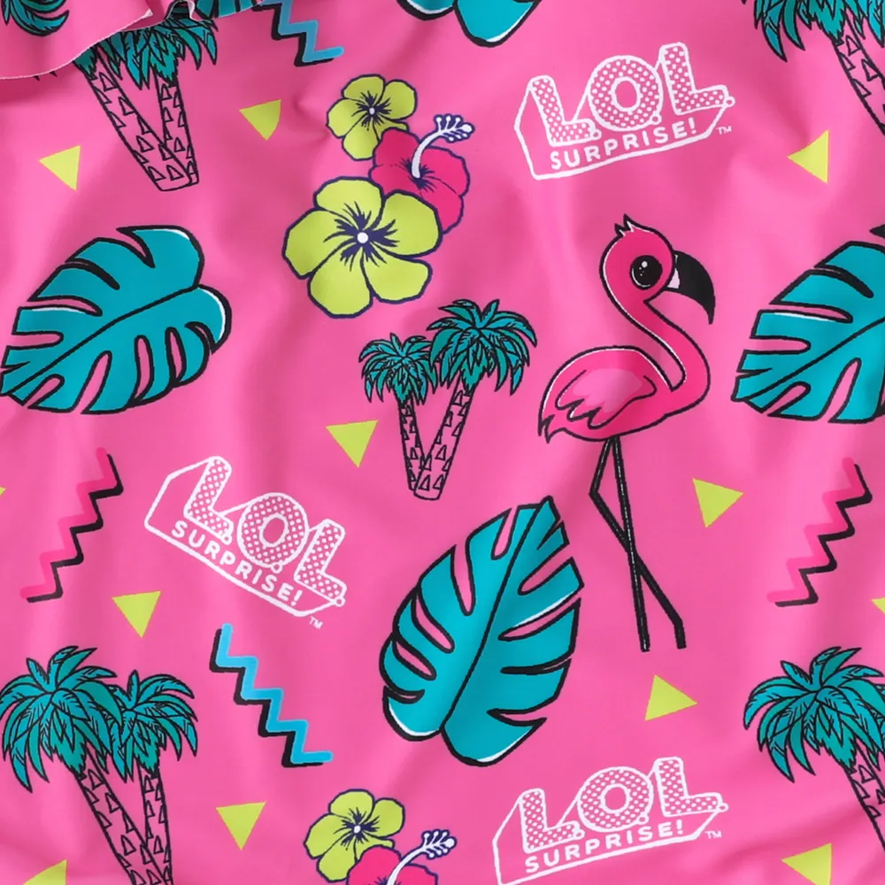 L.O.L. Surprise Mommy and Me Allover Print One Shoulder Ruffled One-piece Swimsuit big image 5