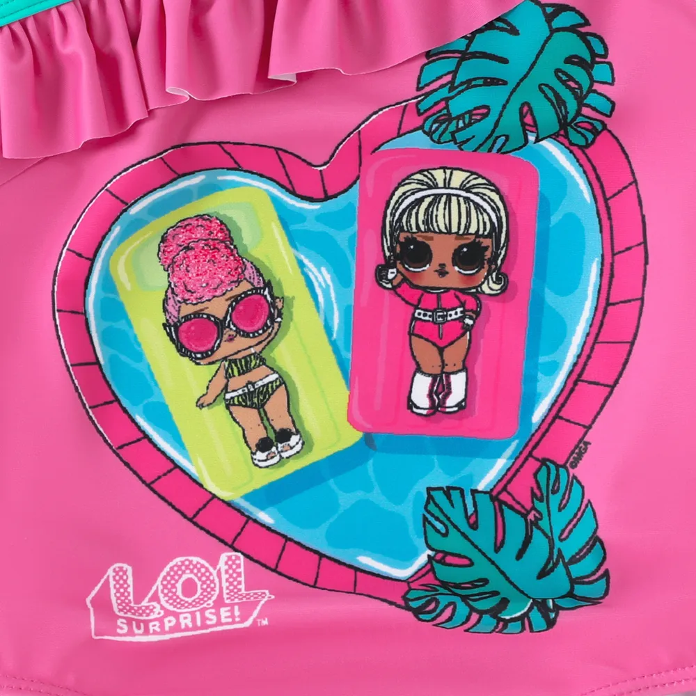 L.O.L. Surprise Mommy and Me Allover Print One Shoulder Ruffled One-piece Swimsuit big image 6