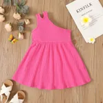 Toddler Girl Textured Solid Sleeveless Dress Roseo
