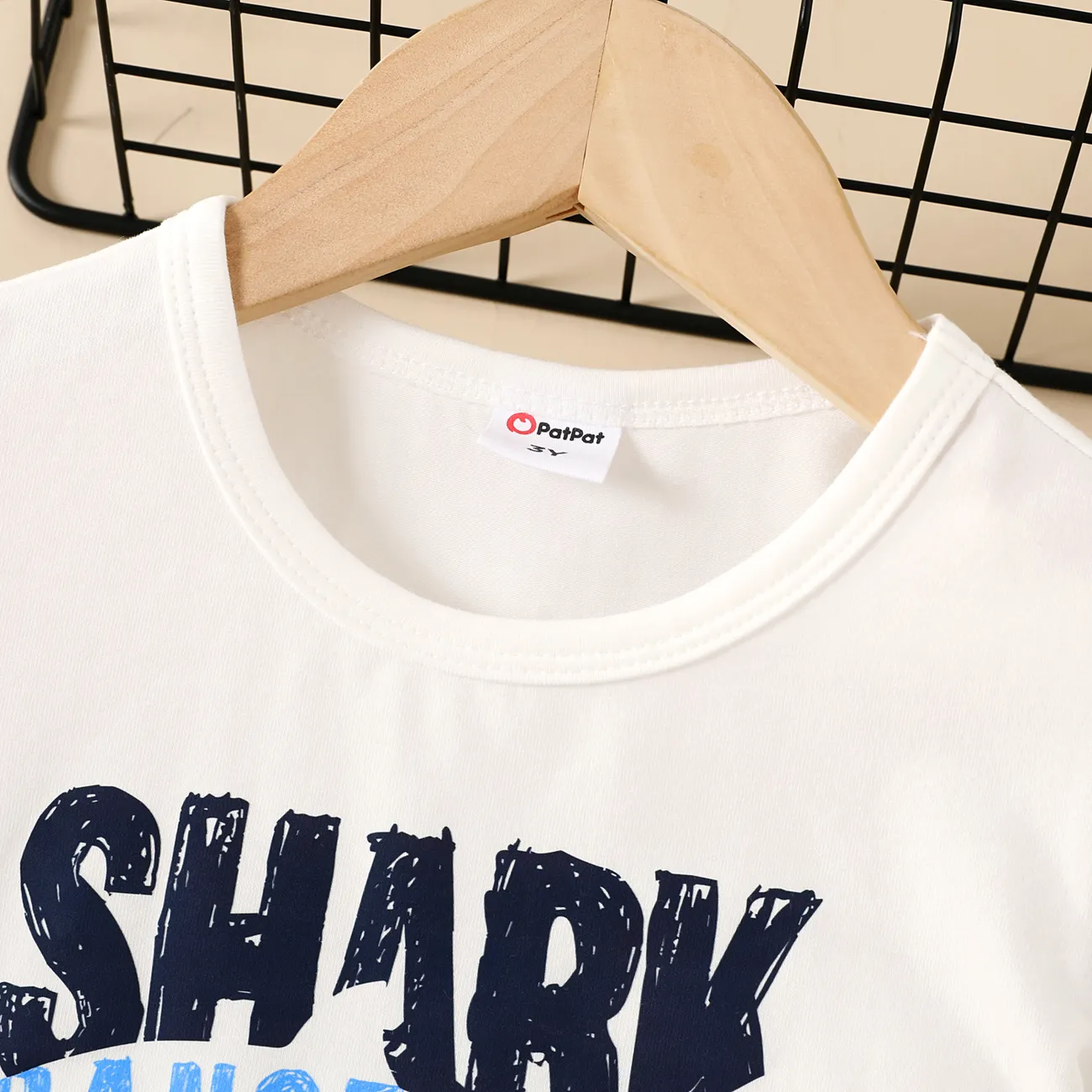 Enfant en bas âge Garçon Enfantin Requin Manches courtes T-Shirt Blanc big image 1