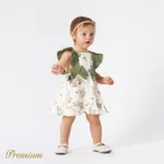 Baby Girl 100% Cotton Bow Front Ruffle Trim Dress  image 2