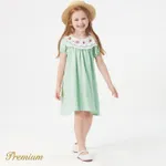 Toddler Girl 100% Cotton Statement Collar Puff-sleeve Gingham Dress  image 3