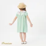 Toddler Girl 100% Cotton Statement Collar Puff-sleeve Gingham Dress  image 4