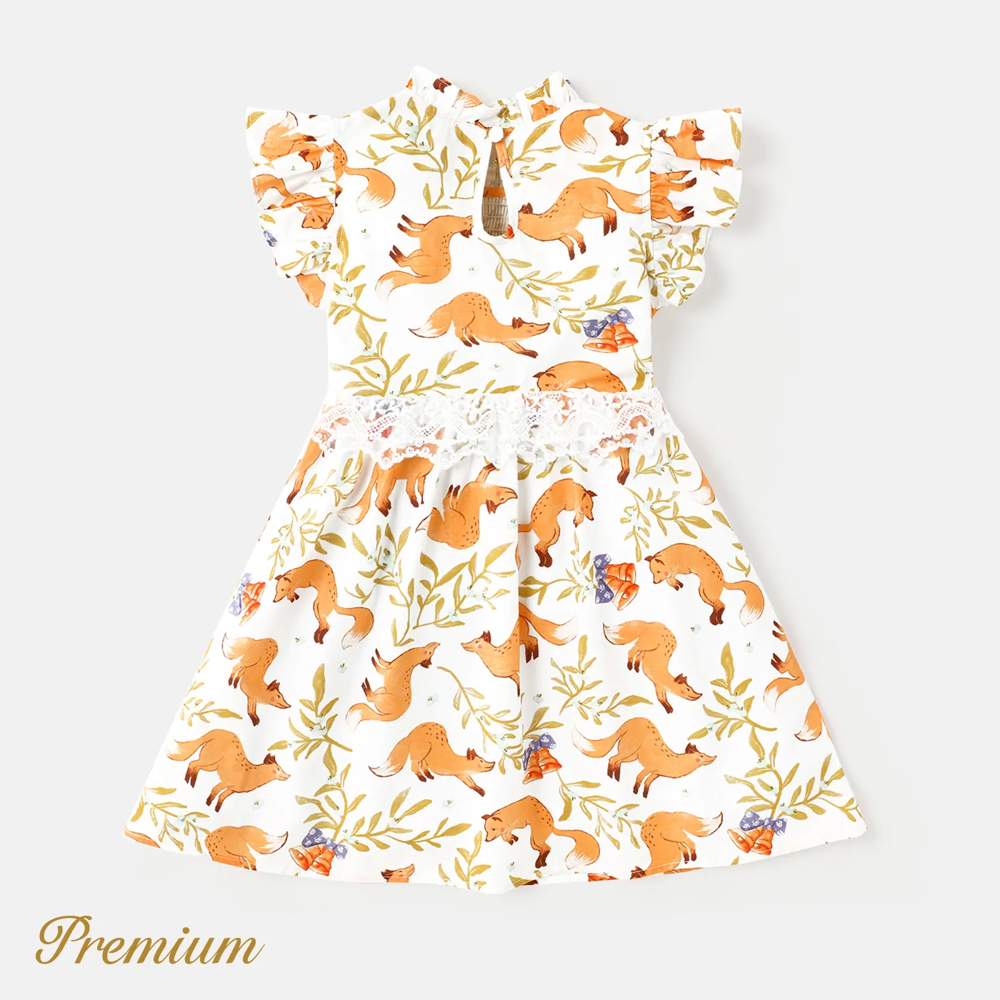 Criança Menina Ponto smock Elegante Raposa Vestidos colorido image 2