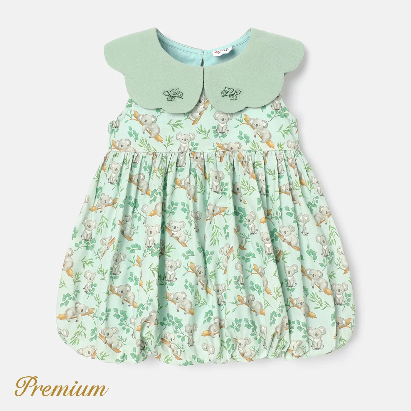 Baby Girl 100% Cotton Allover Print Statement Collar Tank Dress  big image 1