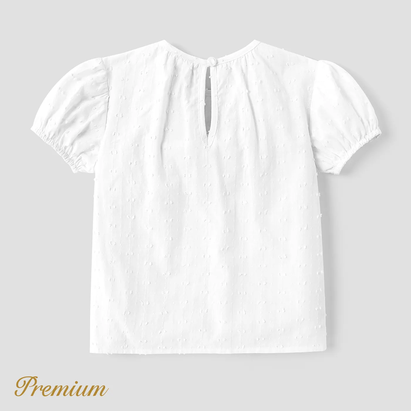 Blusa infantil manga bufante 100% algodão com bolinhas suíças  image 2