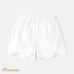 Toddler Girl 100% Cotton Eyelet Embroidered Solid Shorts White