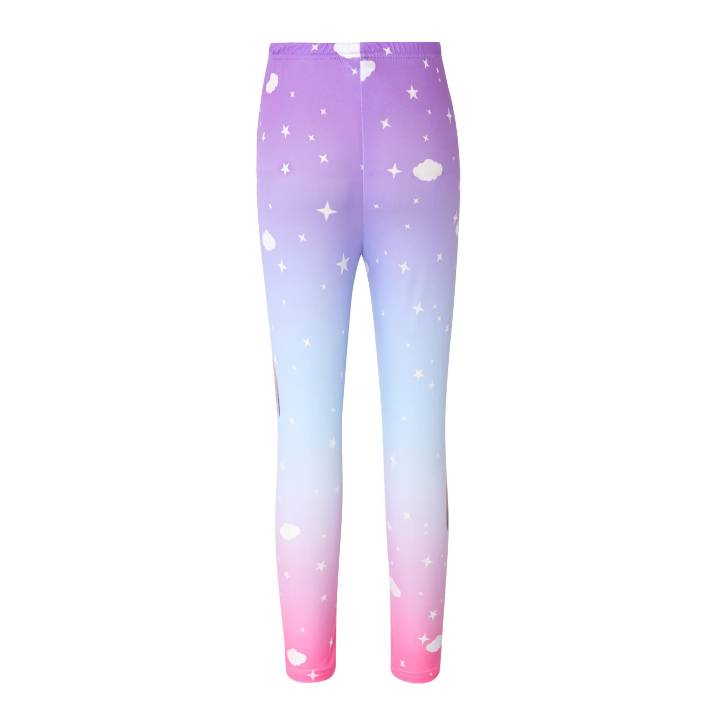 Kid Girl Unicorn Print Colorblock Elasticized Leggings Multi-color image 6