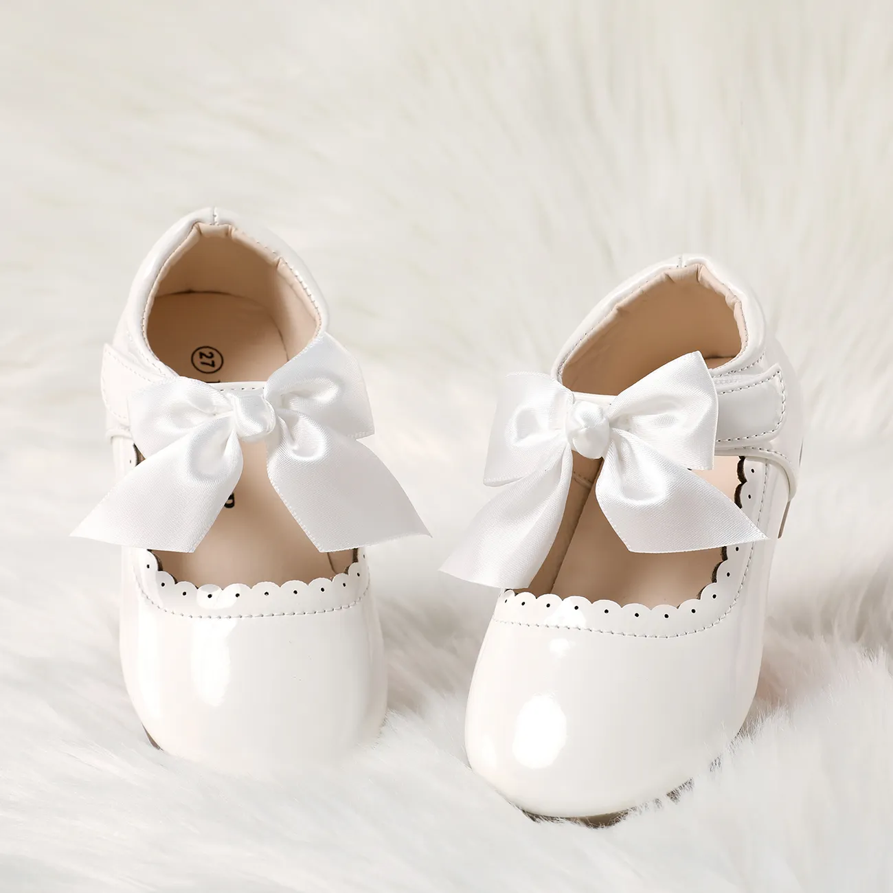 小童 女 甜美 純色 皮鞋 白色 big image 1