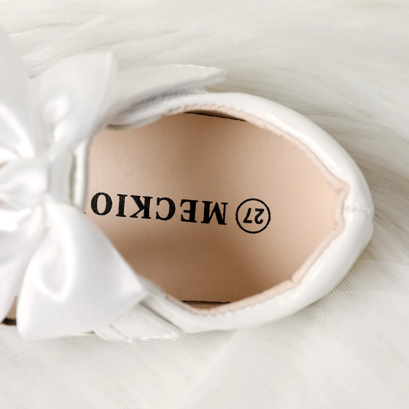 Toddler / Kid Wavy Edge Bow Ribbon Decor White Princess Shoes White image 6