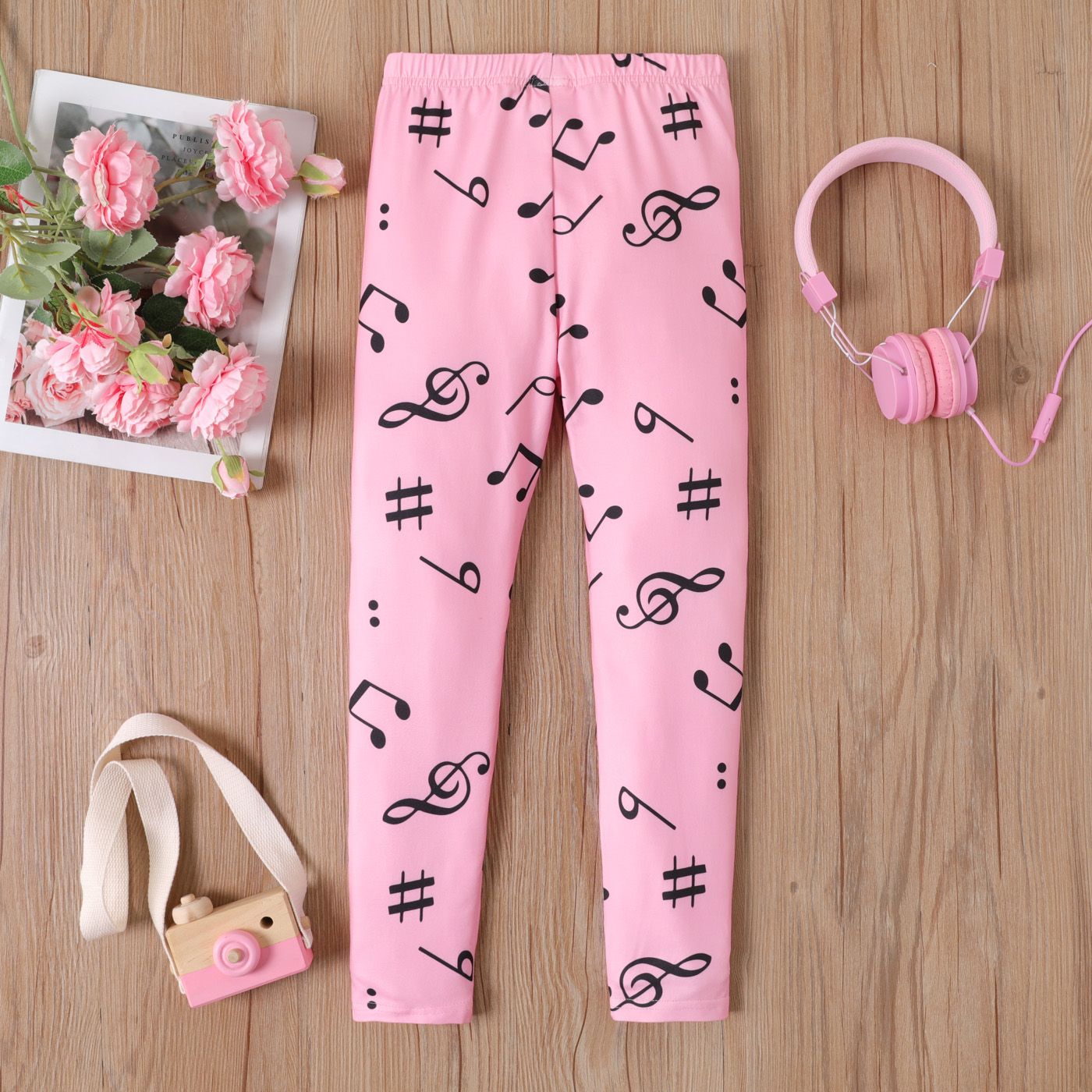 

Kid Girl Allover Musical Note Print Leggings Pants