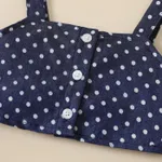 2pcs Baby Girl Polka Dots Cami Top and Bow Front Ruffled Skirt Set  image 4