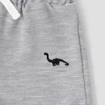 Baby Boy Dinosaur Embroidered Striped Rolled Hem Shorts  image 5