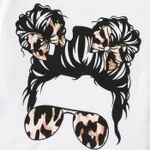 2pcs Baby Girl Figure Print Short-sleeve Tee and Leopard Pants Set  image 4
