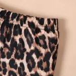 2pcs Baby Girl Figure Print Short-sleeve Tee and Leopard Pants Set  image 5