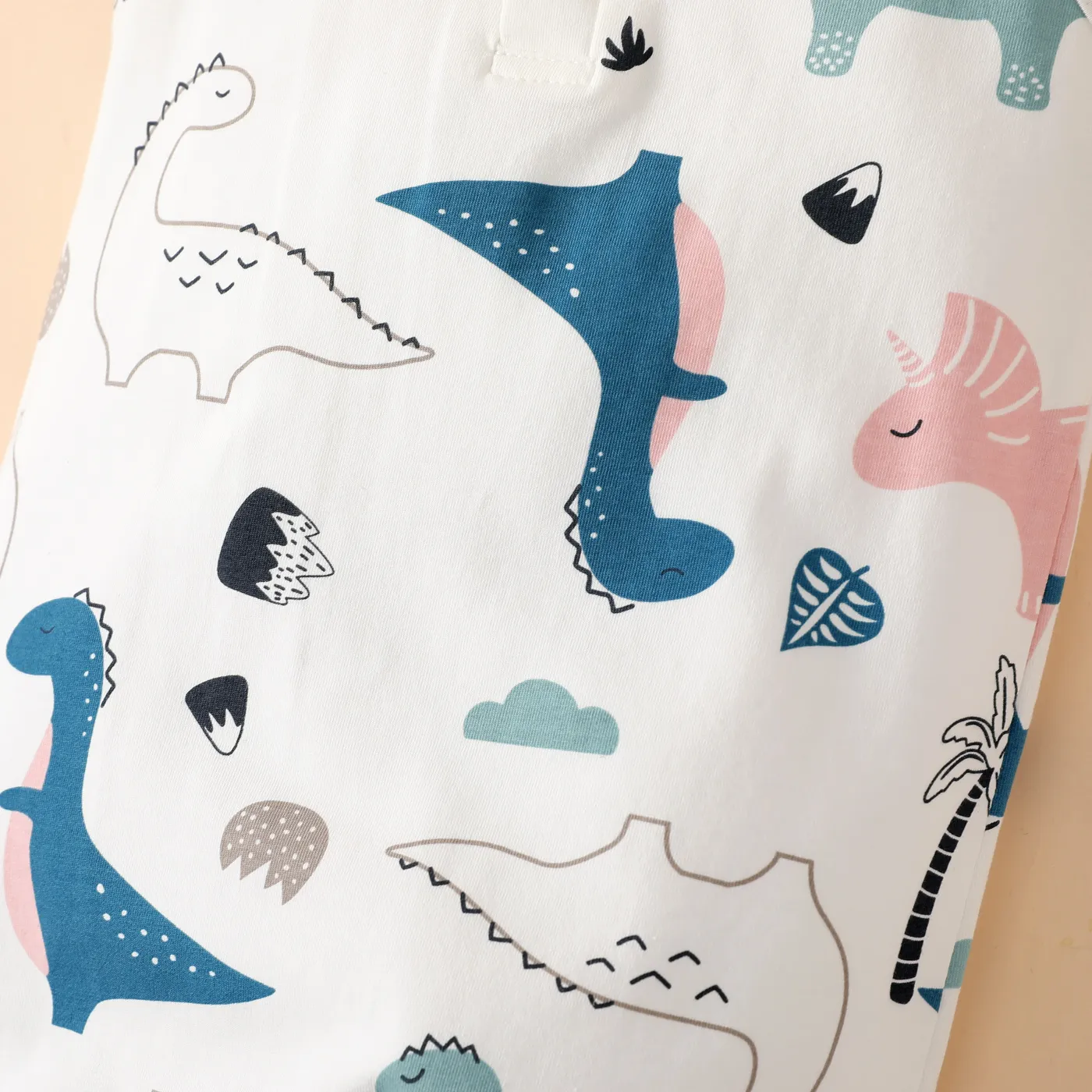 Baby Boy Dinosaur Print Cotton Tank Jumpsuit ORIGINALWHITE image 4
