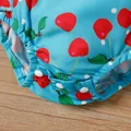 2pcs Baby Girl Allover Cherry Print Ruffled Bow Tank Bodysuit and Headband Set  image 4