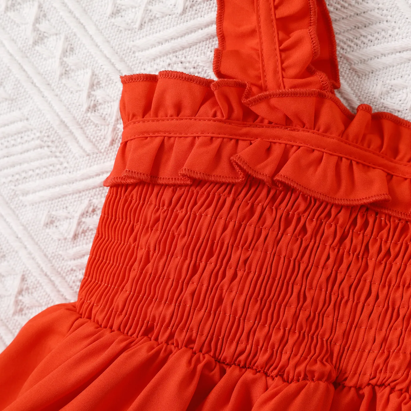 Toddler Girl Allover Roses Print Smocked Strappy Dress Orange image 4