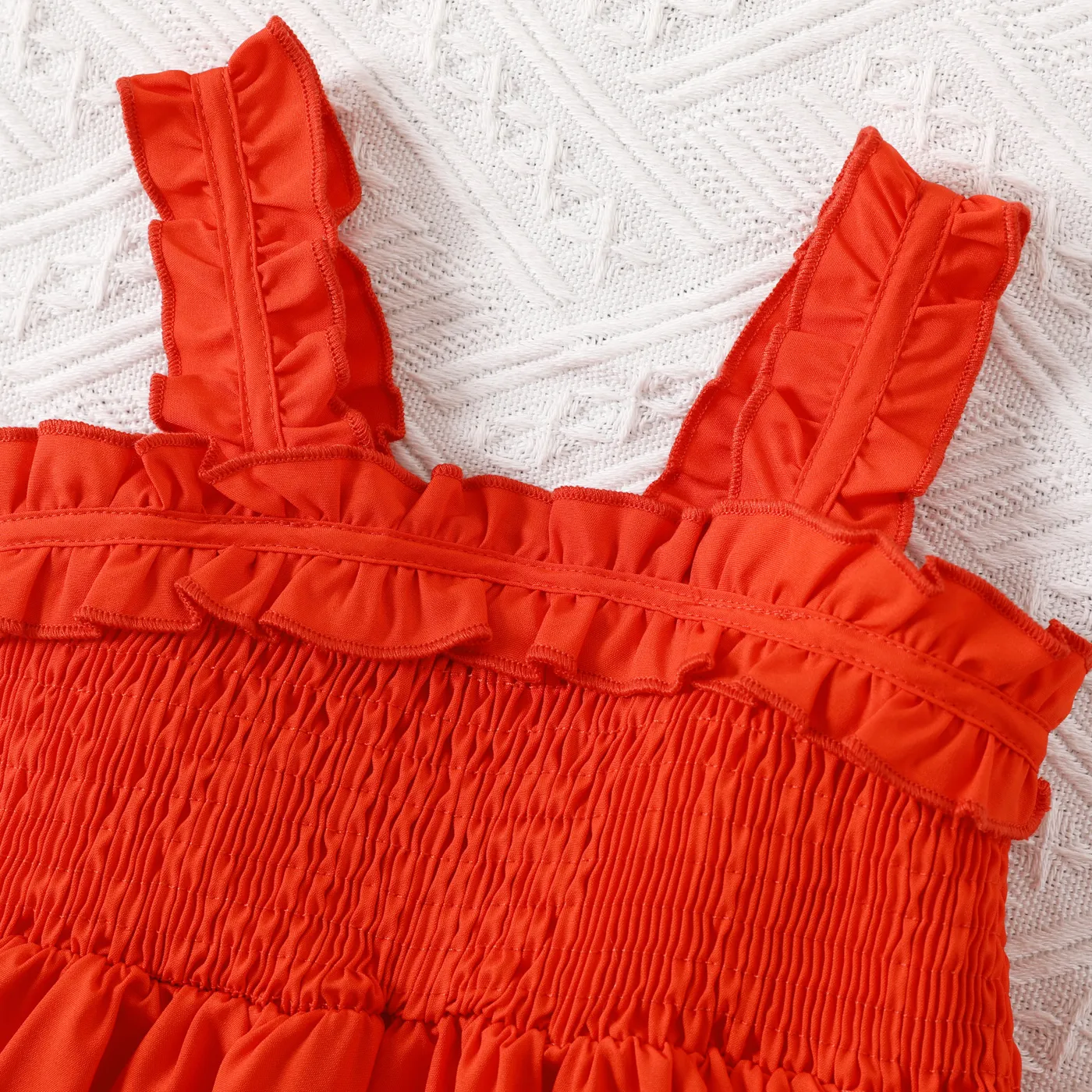 Toddler Girl Allover Roses Print Smocked Strappy Dress Orange image 3