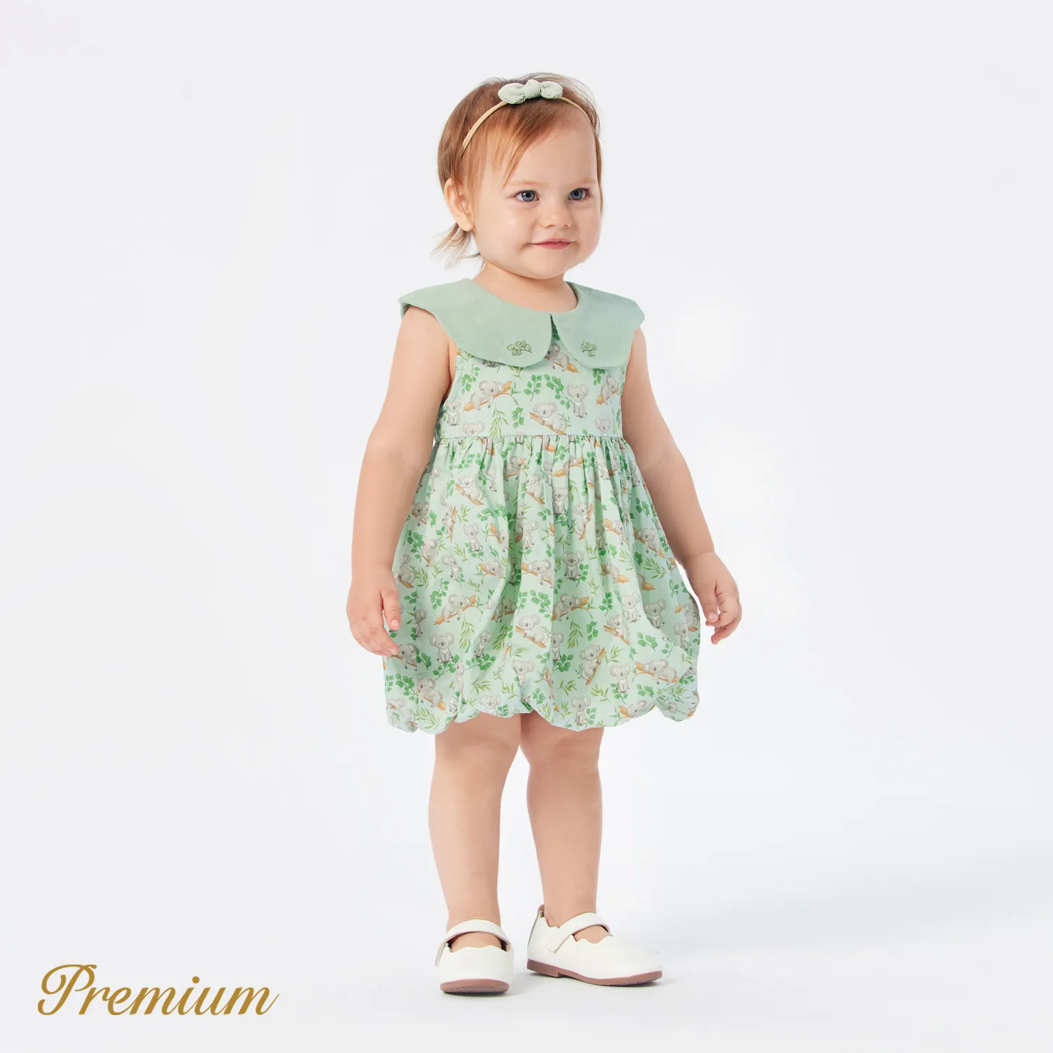Baby Girl 100% Cotton Allover Print Statement Collar Tank Dress  image 3