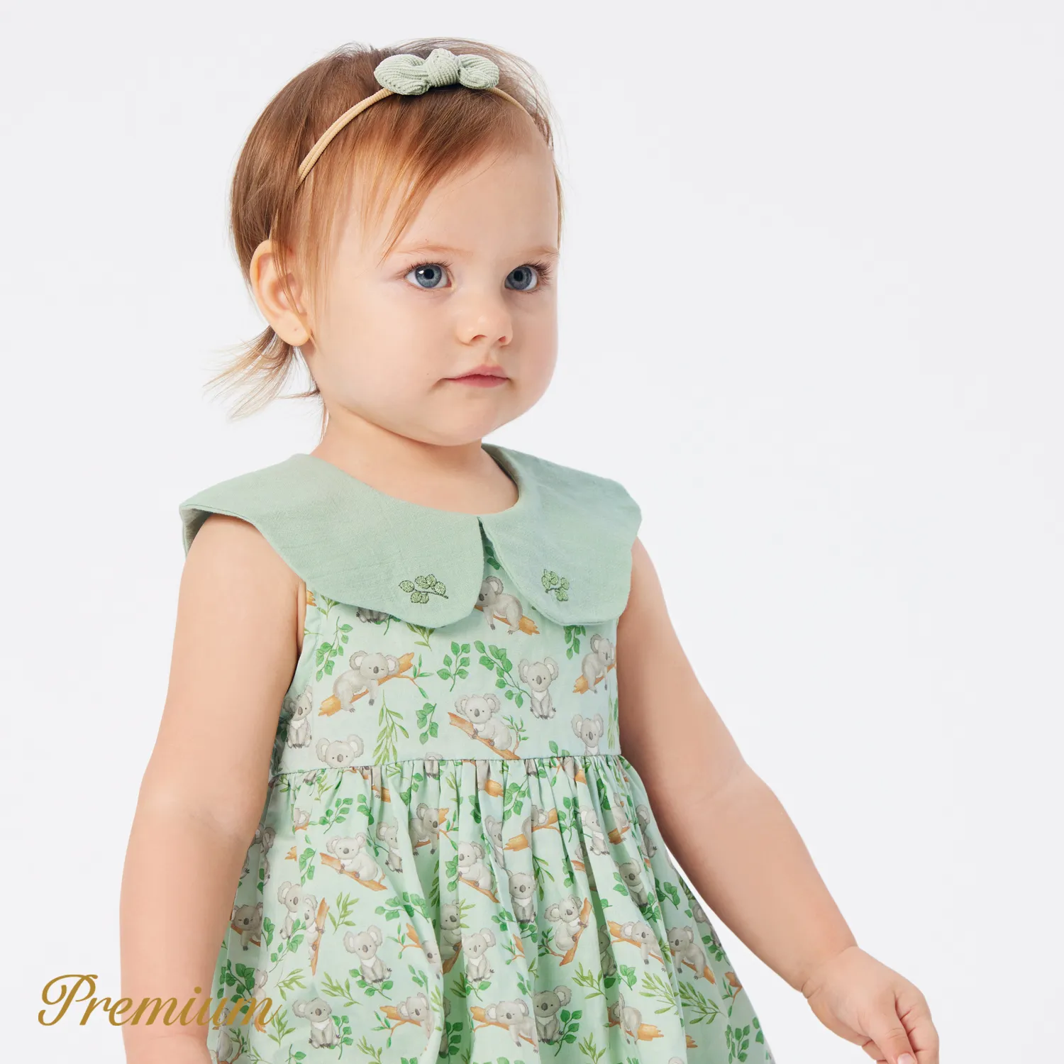 Baby Girl 100% Cotton Allover Print Statement Collar Tank Dress  image 2