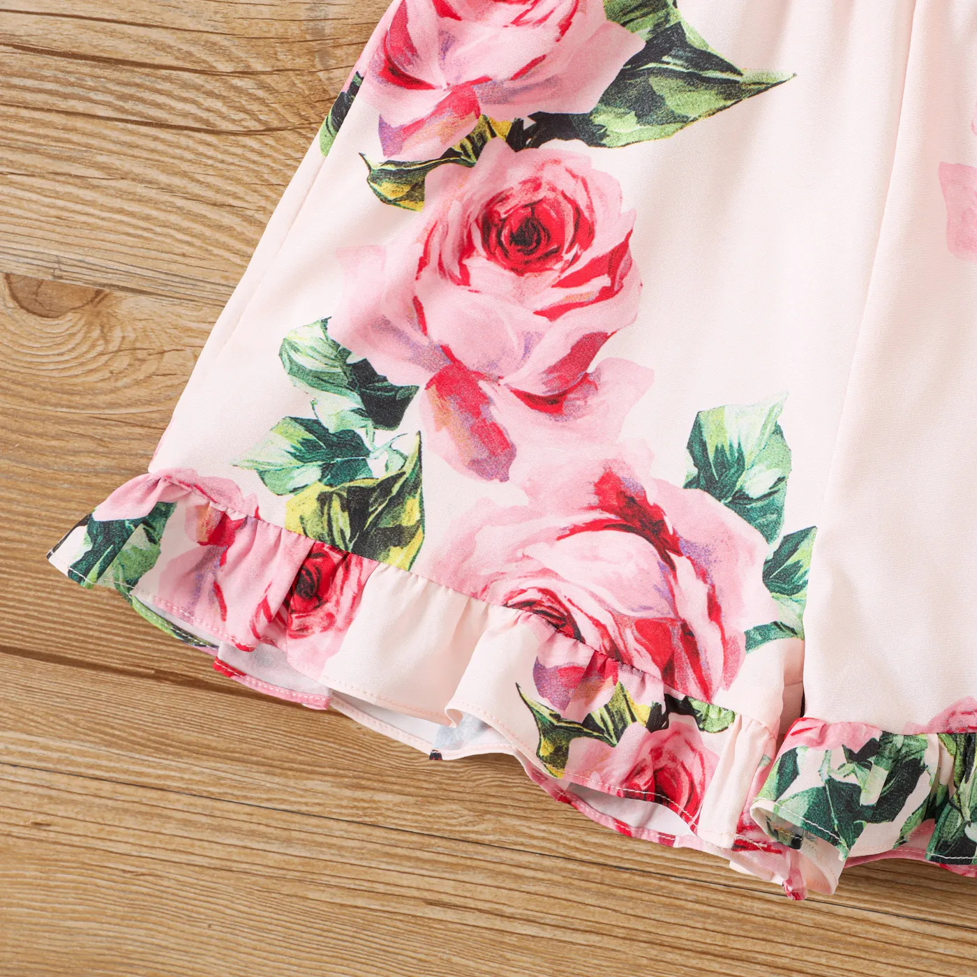 Toddler Girl Allover Floral Rose Print Tank Dress  Pink image 4