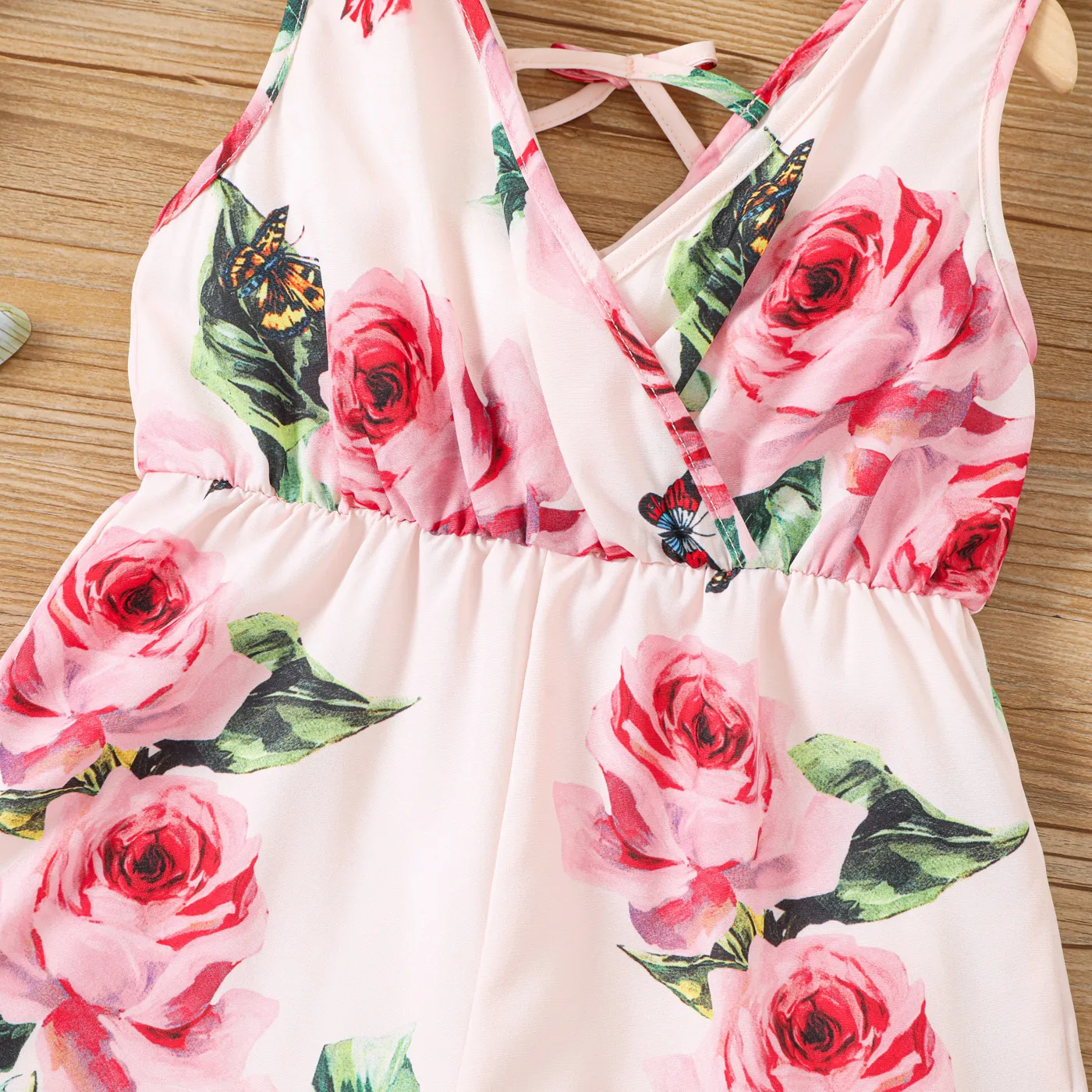 Toddler Girl Allover Floral Rose Print Tank Dress  Pink image 3