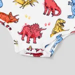 Family Matching Dinosaur Print Drawstring Ruched Side Short-sleeve Bodycon Dresses and Short-sleeve T-shirts Sets  image 4