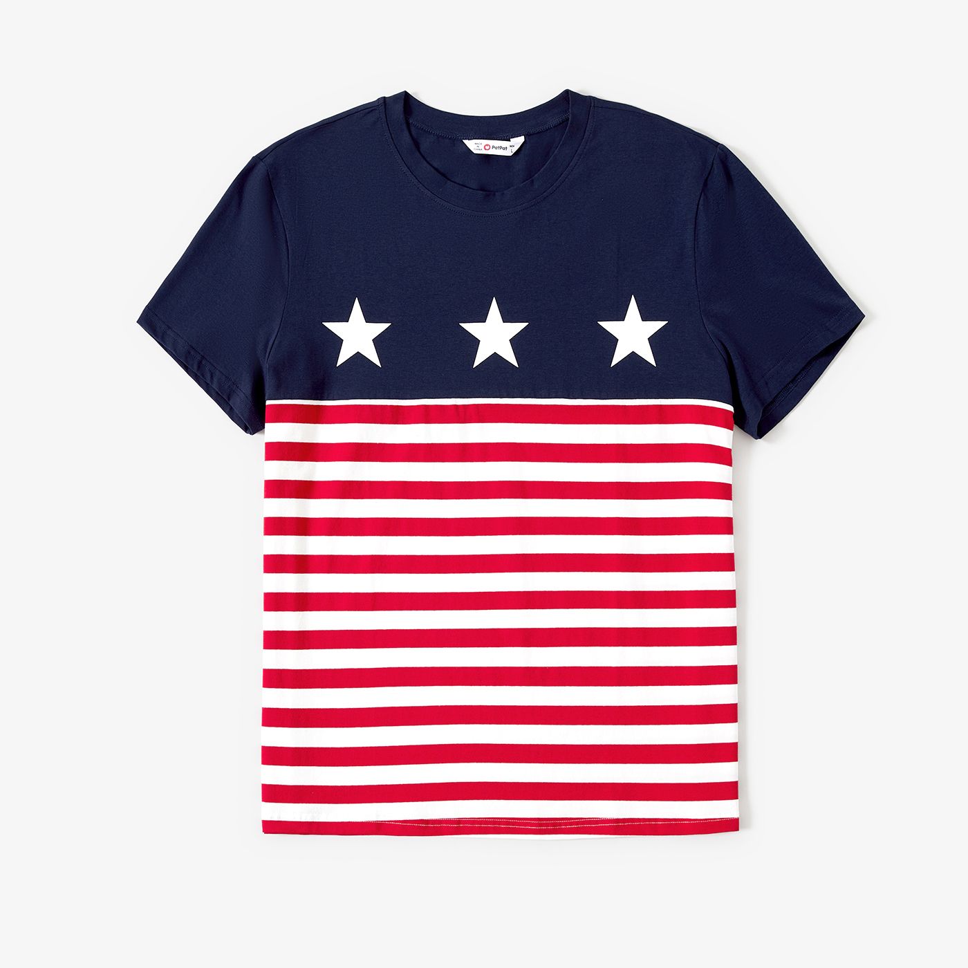 Independence Day Family Matching Star & Stripe Print Short-sleeve T-shirts