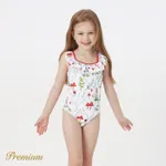 Toddler Girl Allover Rabbit Print Ruffled Collar One-piece Swimsuit  image 2