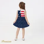 Independence Day Toddler Girl Sleeveless Peter Pan Collar Print Spliced Dress  image 3
