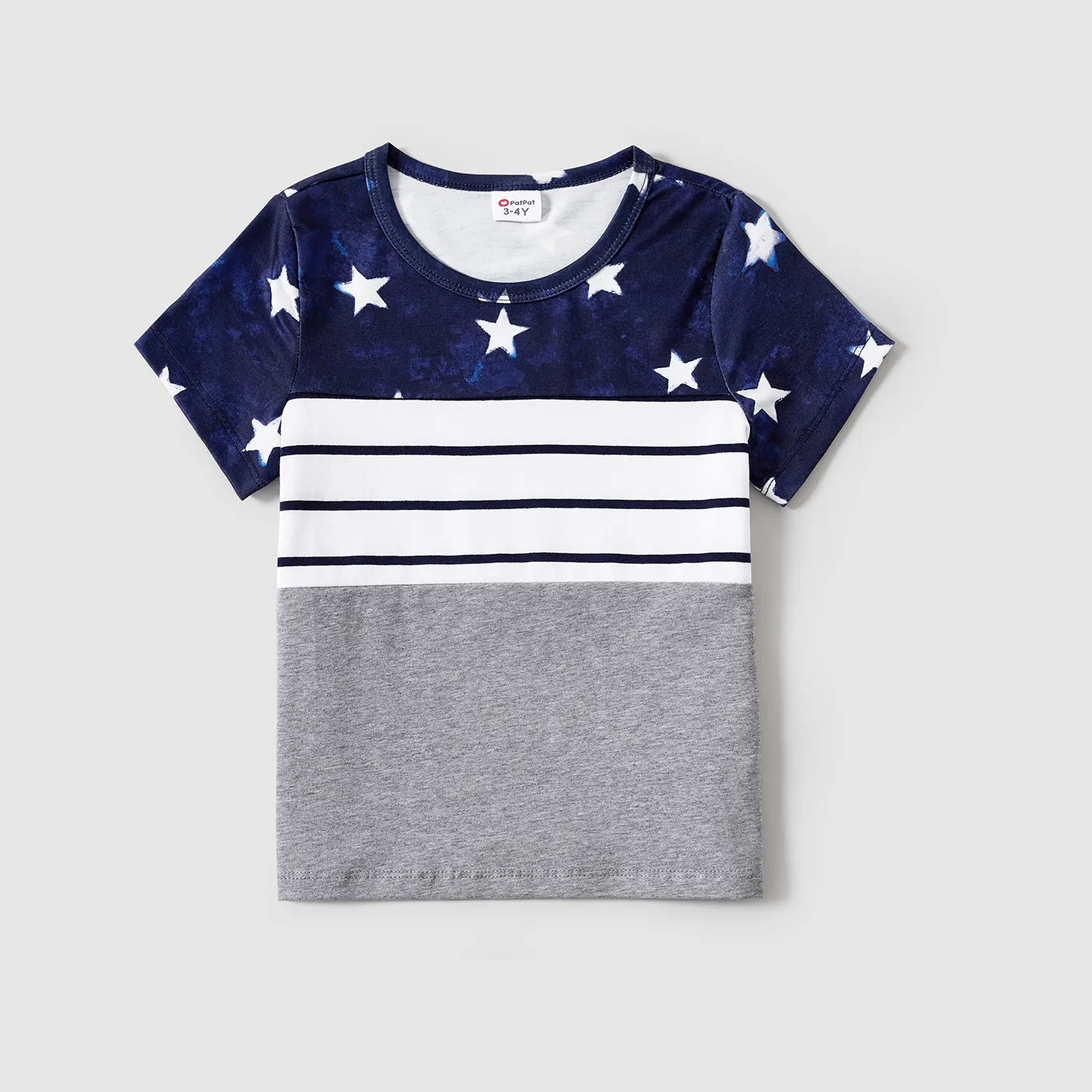 Independence Day Family Matching Stripe Panel Short-sleeve Top  big image 6