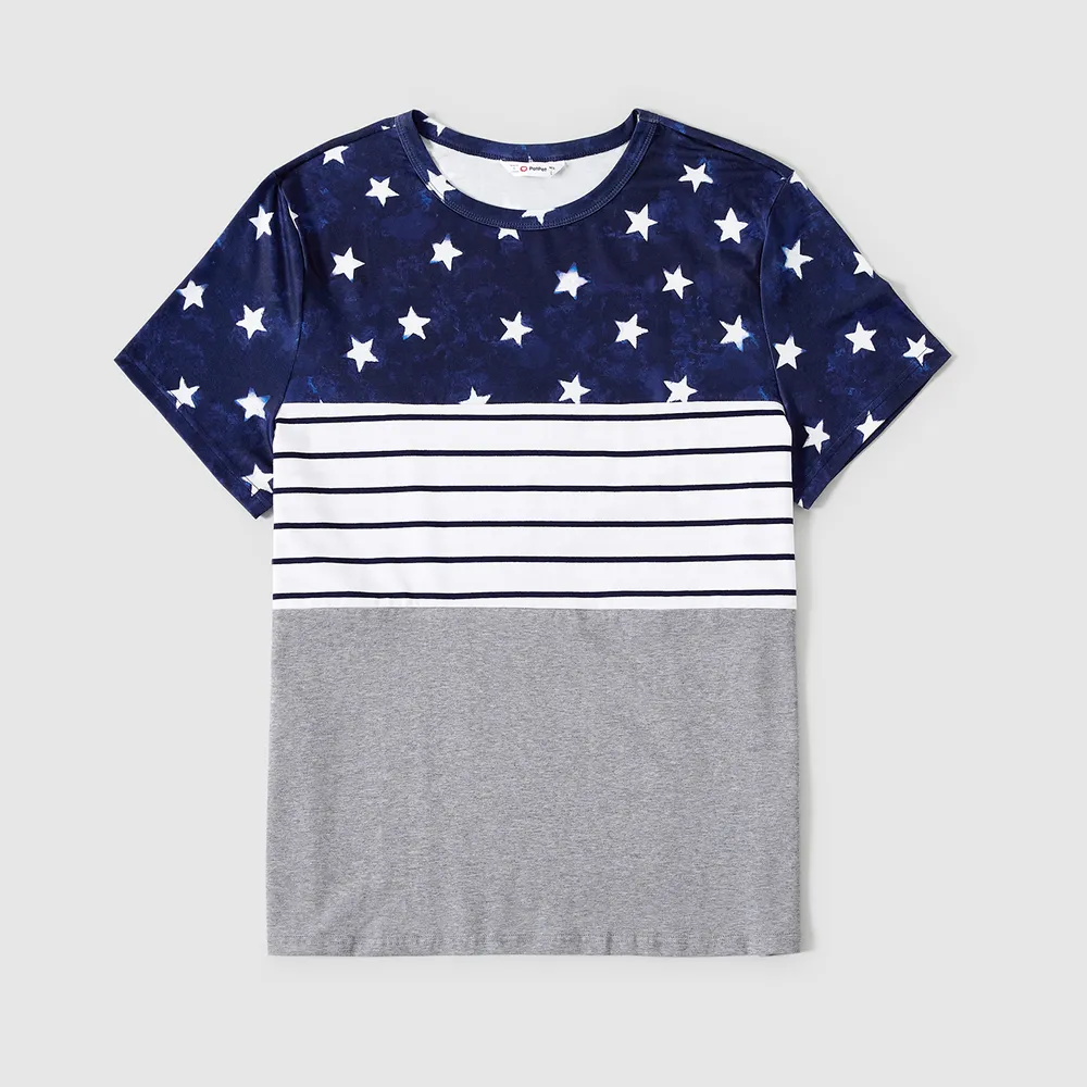 Independence Day Family Matching Stripe Panel Short-sleeve Top big image 13