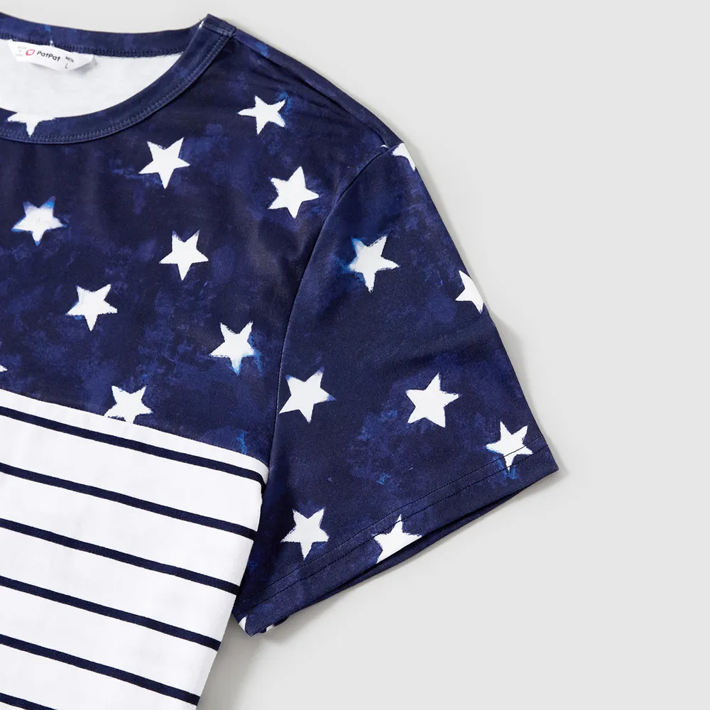 Independence Day Family Matching Stripe Panel Short-sleeve Top big image 14