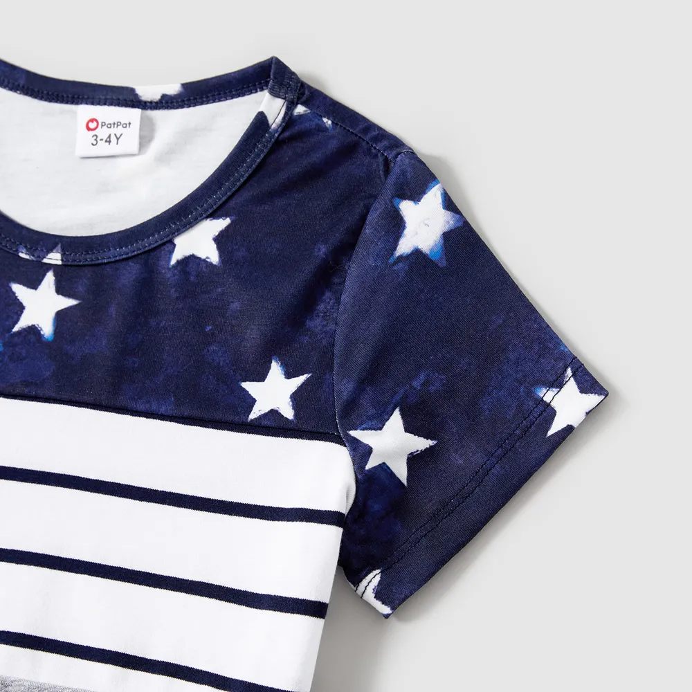 Independence Day Family Matching Stripe Panel Short-sleeve Top big image 7
