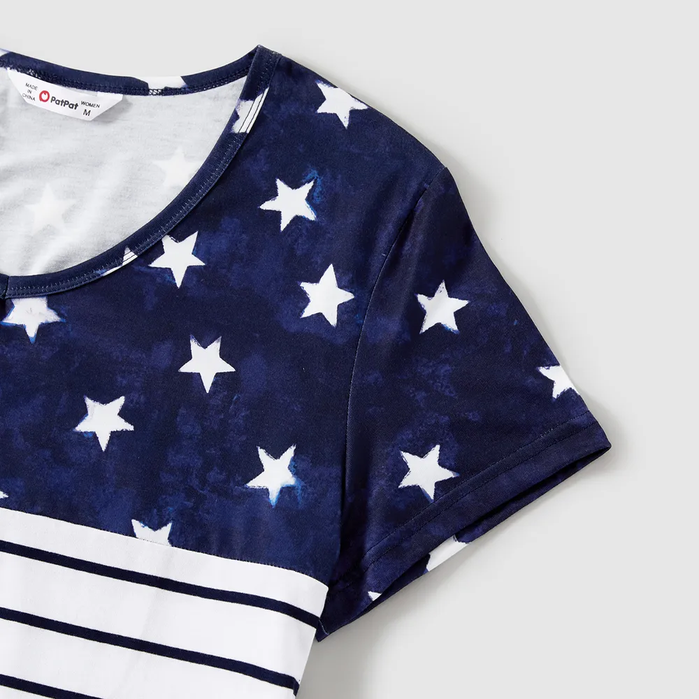 Independence Day Family Matching Stripe Panel Short-sleeve Top big image 11
