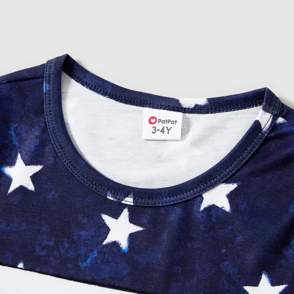 Independence Day Family Matching Stripe Panel Short-sleeve Top big image 8