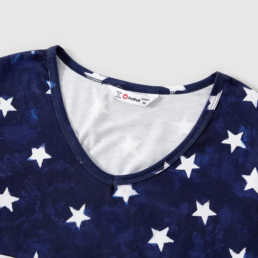 Independence Day Family Matching Stripe Panel Short-sleeve Top big image 12