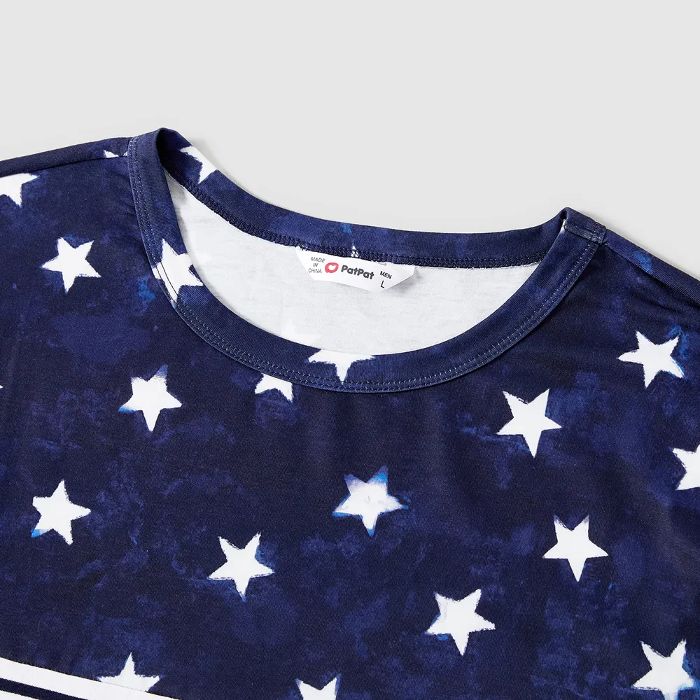 Independence Day Family Matching Stripe Panel Short-sleeve Top big image 15