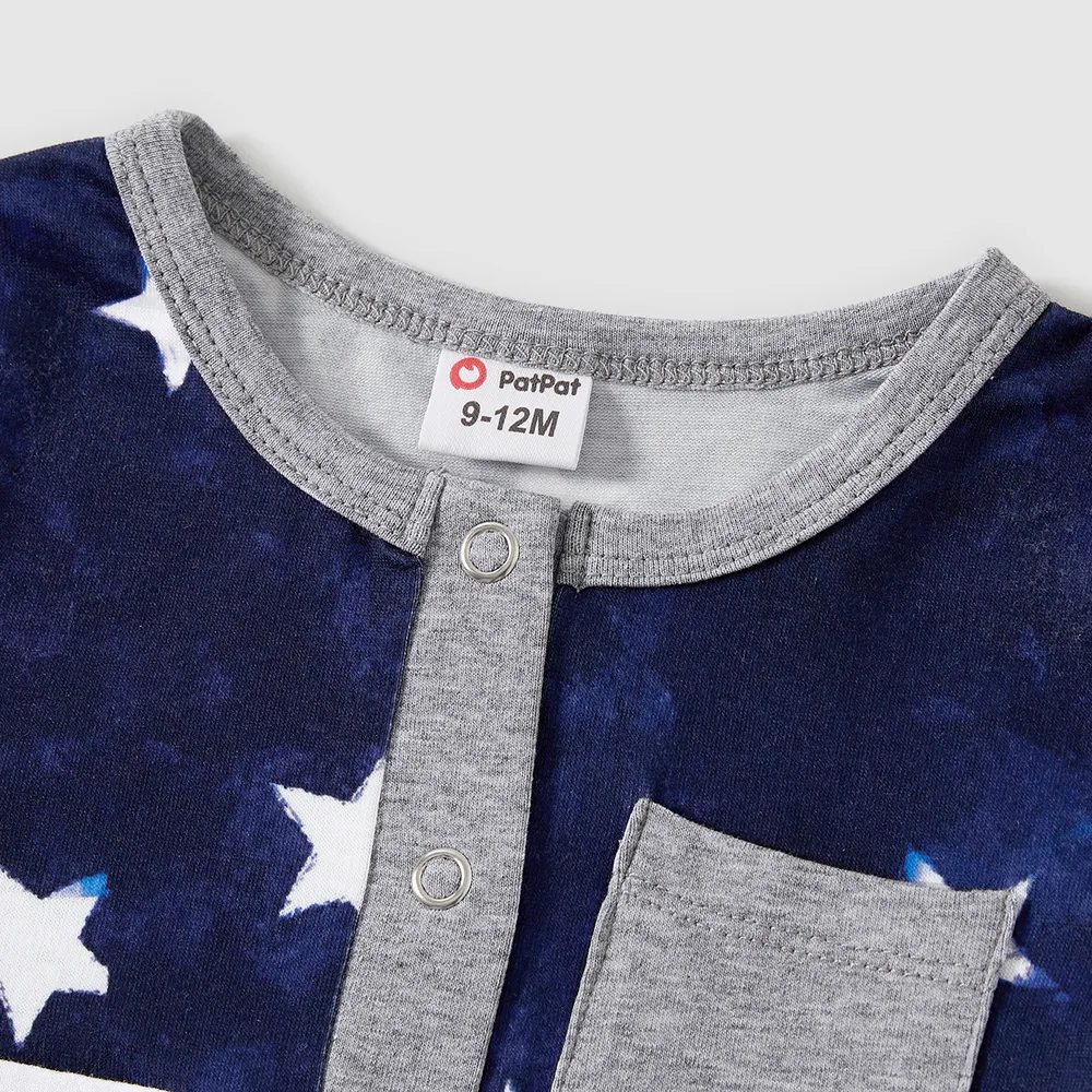 Independence Day Family Matching Stripe Panel Short-sleeve Top big image 3