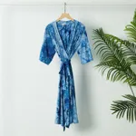 Family Matching Tie Dye Belted Robe & Swaddle Blanket & Short-sleeve Tee Sets  image 5
